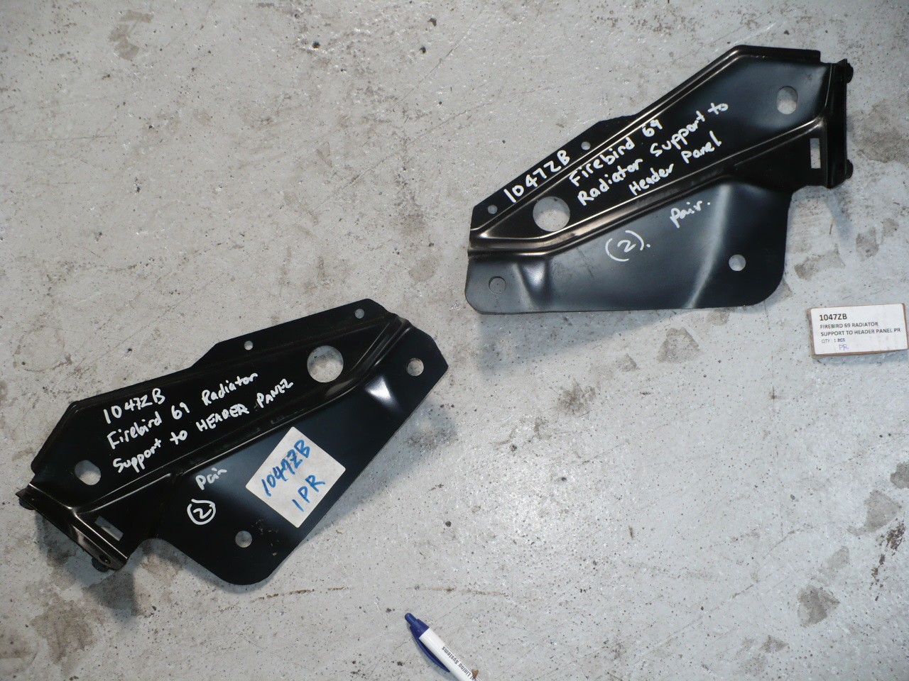 Firebird 1967-1969 Radiator Support to Header Panel Gussets (Pair) 