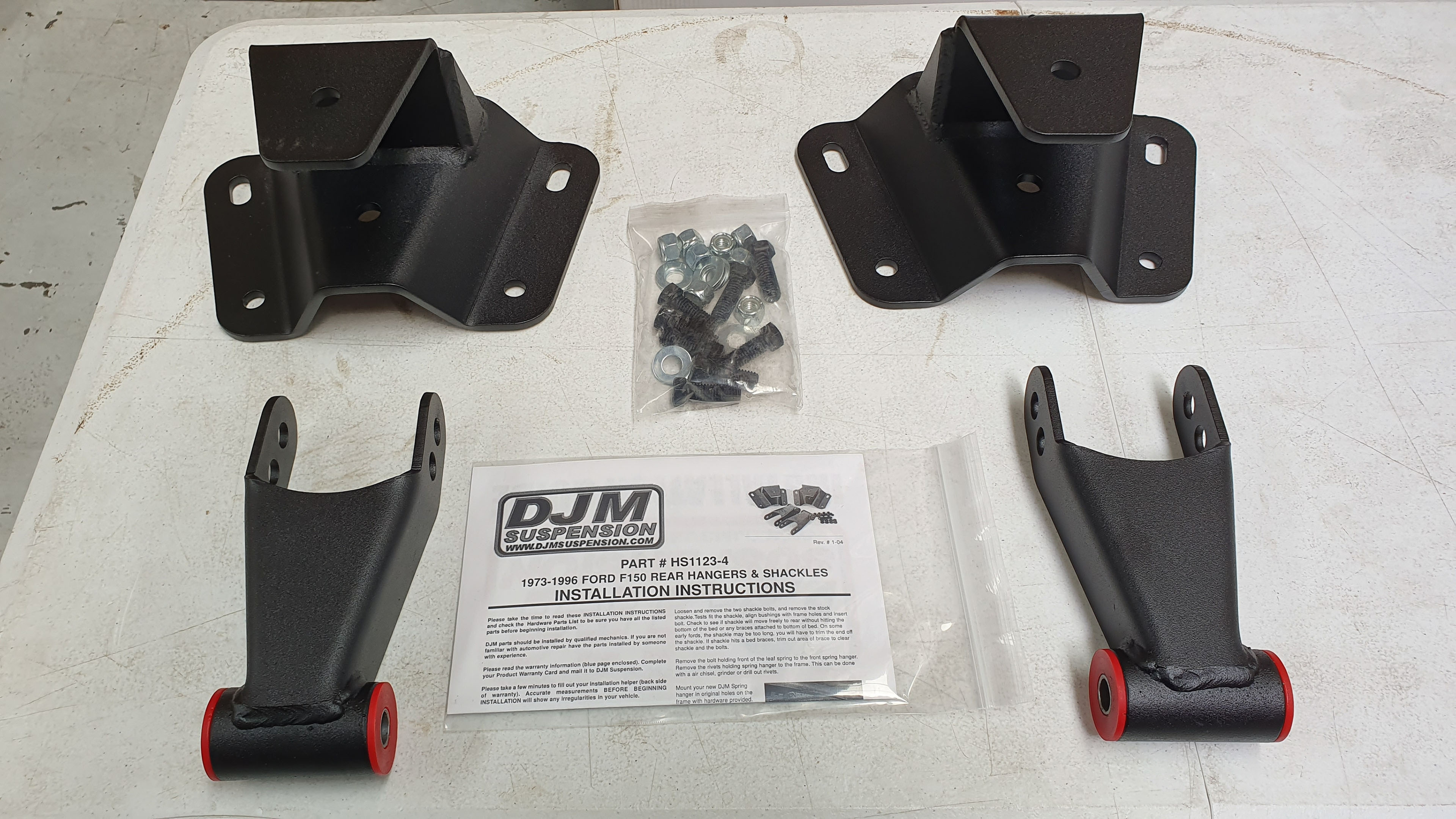Ford F100 1973 - 1996 DJM Suspension Lowering Kit - Rear Leaf Spring Hanger And Shackle Kit (4 Inch Drop)