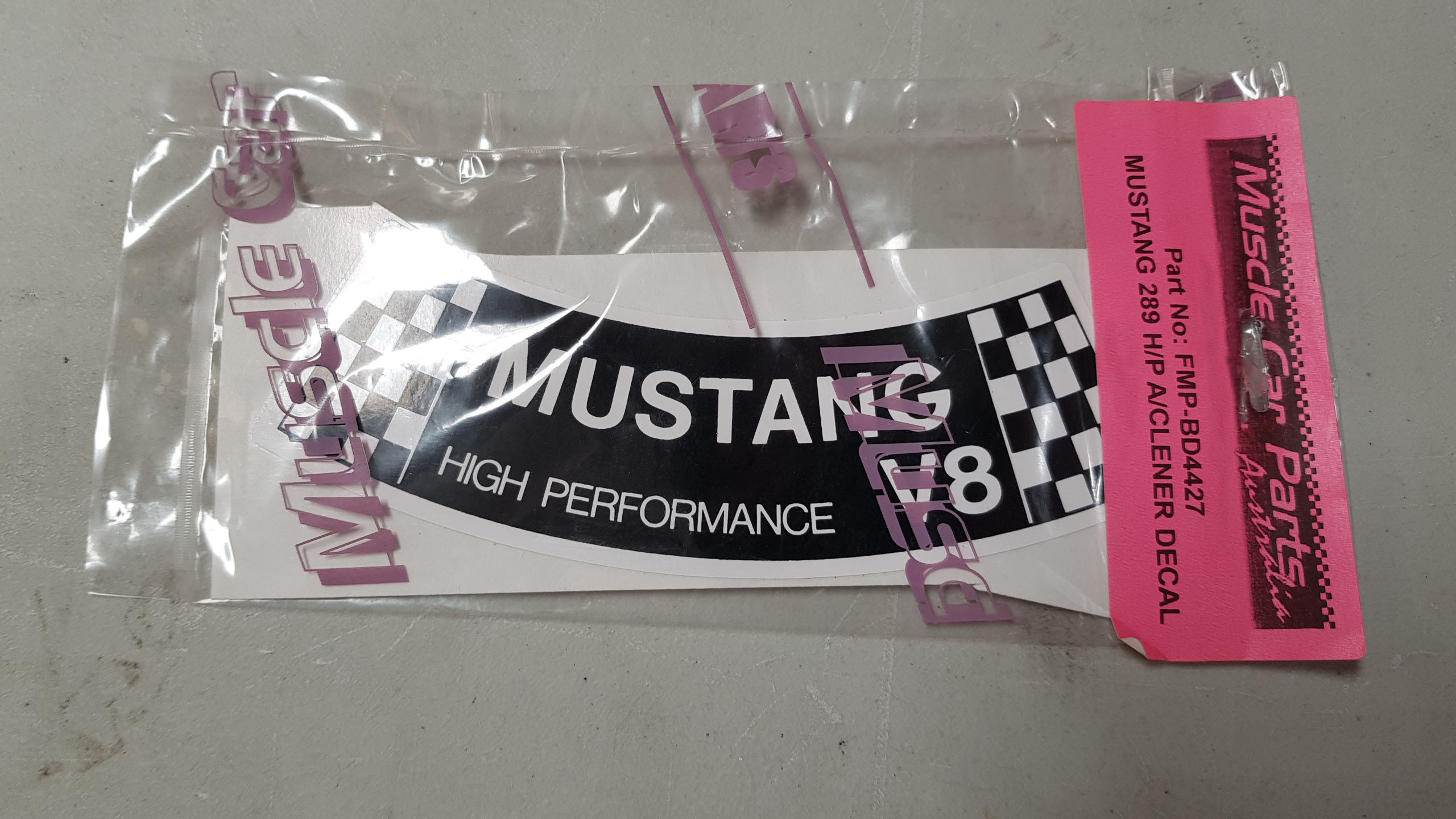 Mustang 289 High Performance Air Cleaner Decal