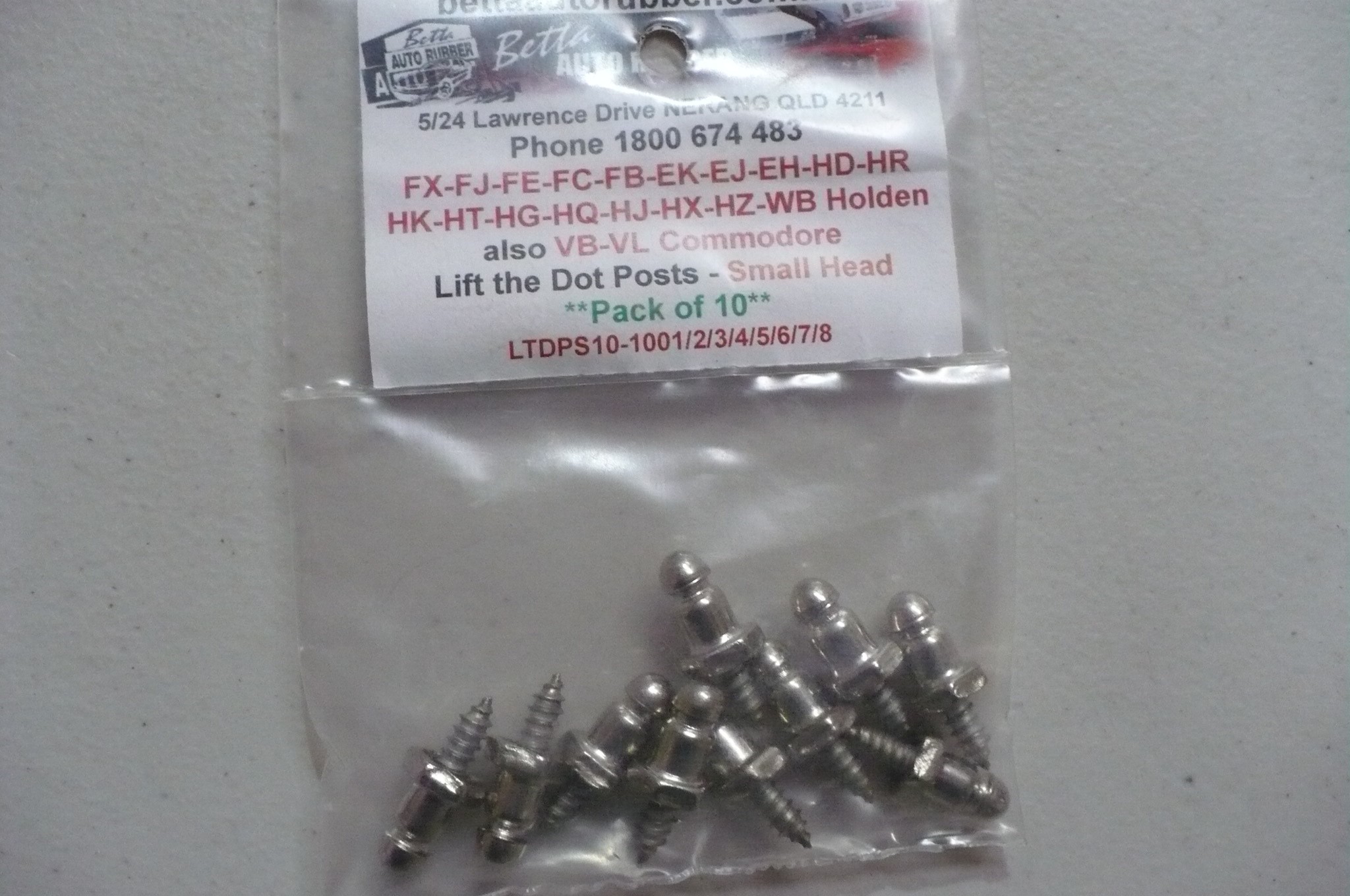 Holden FX-WB & Commodore VB-VL Lift the Dot Posts 10pc (Small head)