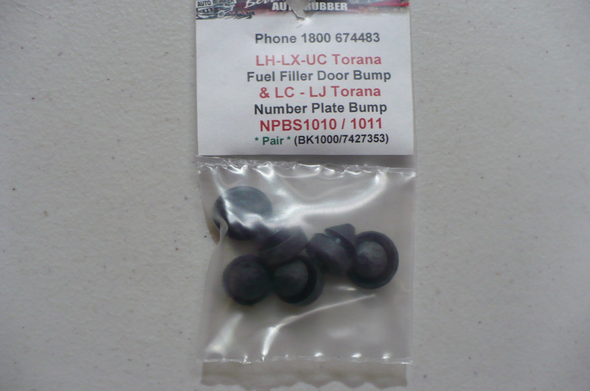 Holden Torana LH-UC Fuel Filler Door Bump & LC-LJ Number Plate Bump