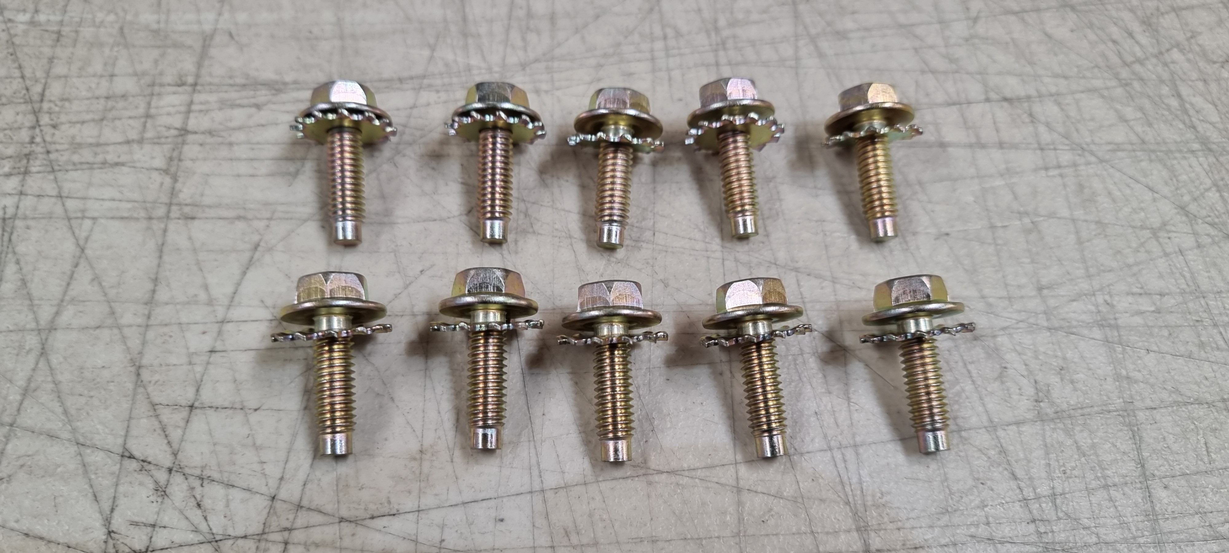 Ford Falcon XR-XY Gold Zinc Guard / Fender Bolts 10pk