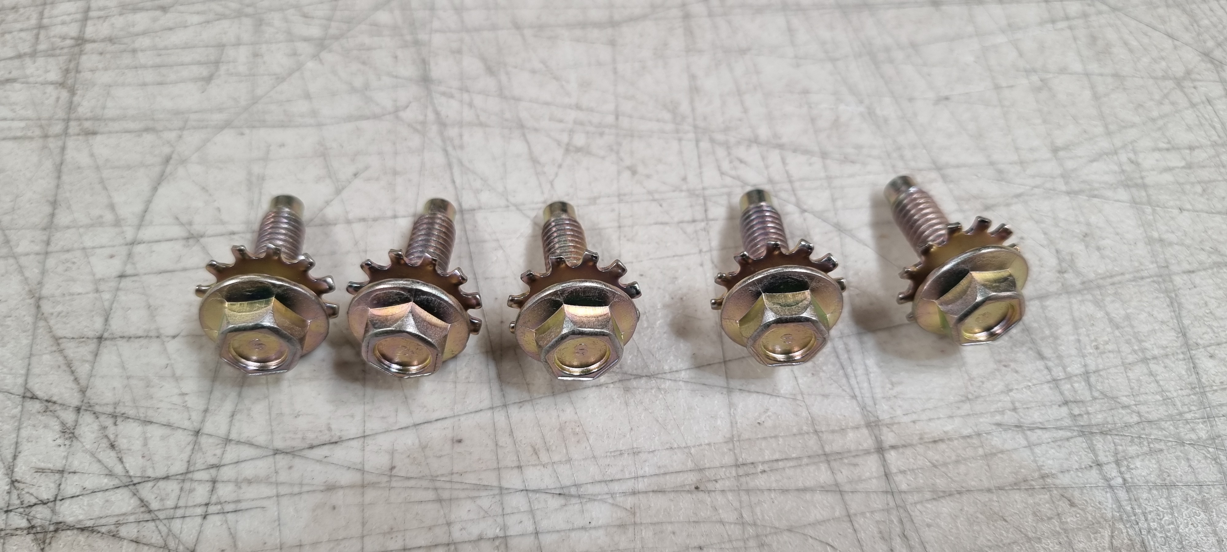 Ford Falcon XR-XY Gold Zinc Guard / Fender Bolts 5pk