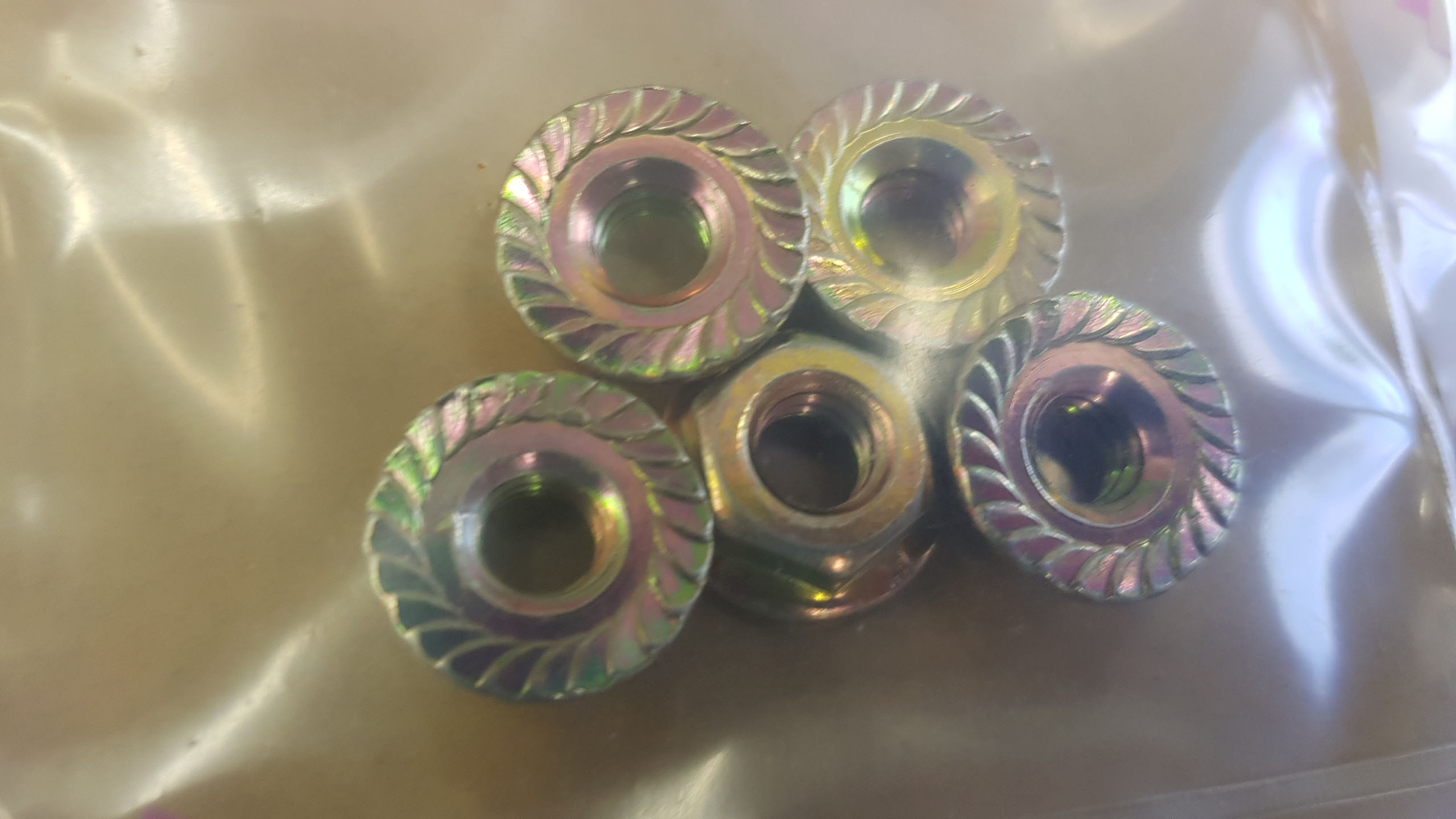 Whizlock / Serrated Flange Nut 1/4 UNC Thread 5 Pack
