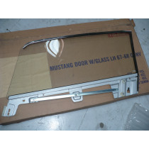 Mustang 67-68 Convertible Door Glass Complete LH