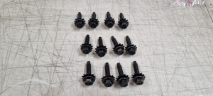 Ford Falcon XR-XY S Mark Black Door Bolts (12PK)