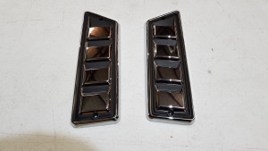 Datsun 1200 Ute Black / Chrome Pillar Vents Pair