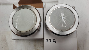 Holden HK-HT-HG Silver Interior Courtesy / Pillar Light Dome Base + Lens (Pair)