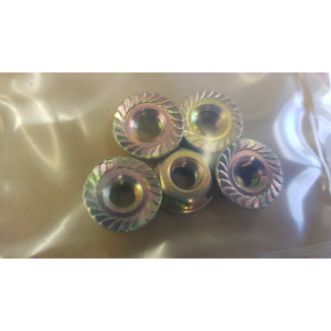 Whizlock / Serrated Flange Nut 1/4 UNC Thread 5 Pack